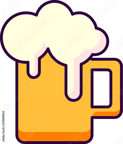 Beer Filled Outline Picture for Graphic and Web Design, Apps, Adverts, Various Cards