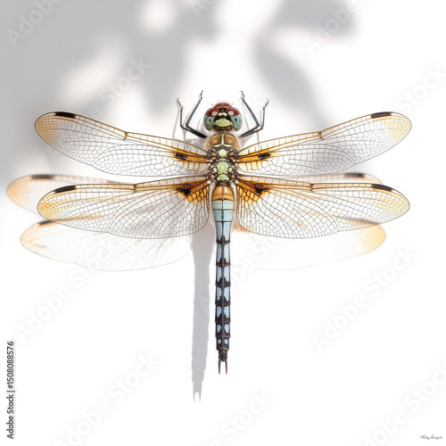 Beautiful Dragonfly with Transparent Wings