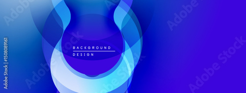 Abstract blue background. Overlapping layers create dynamic, modern visual effect. Smooth gradients, elegant design.