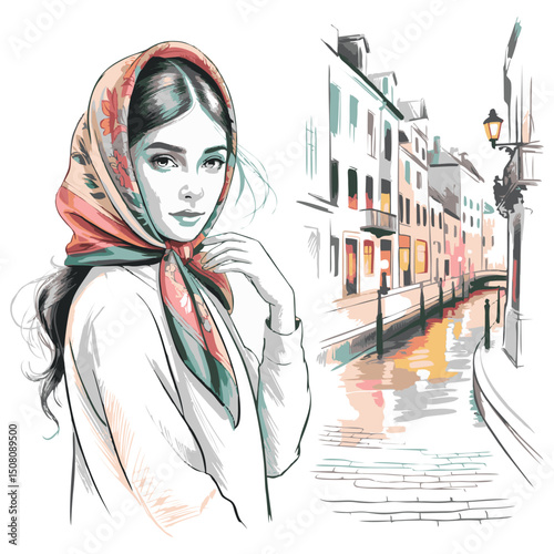 A bold and expressive vector illustration of a young woman angrily shouting or using strong language. The image captures raw emotion and intensity, perfect for edgy designs, social media posts, or cre