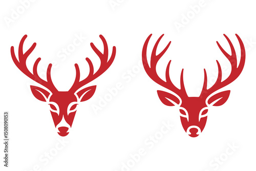 Minimalist Deer Head Silhouette Vector