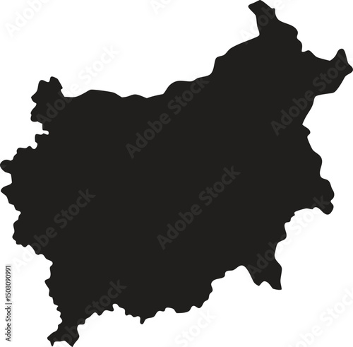 Bulgaria black map silhouette vector style with white background