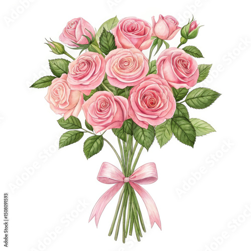bouquet of pink roses