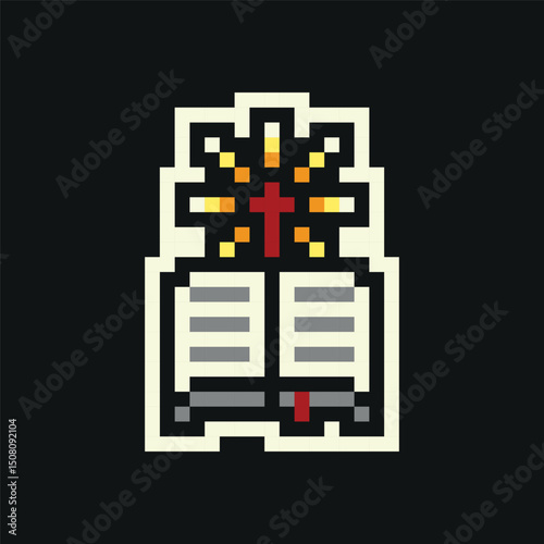 Holly Bible Pixel Art Illustration Sticker