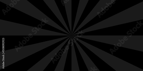 Vector sunburst pattern white and black spiral design. Vintage sunrays illustration swirl grunge backdrop line. sun beam banner design and comic burst gradient concept pattern.