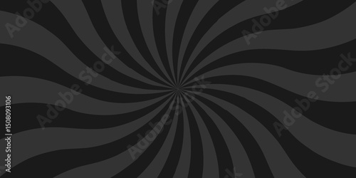 Vector sunburst pattern white and black spiral design. Vintage sunrays illustration swirl grunge backdrop line. sun beam banner design and comic burst gradient concept pattern.