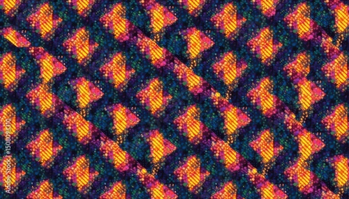 Geometric repeating pattern, bold lines, minimal design, wallpaper, artwork