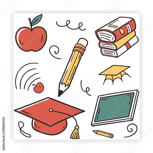 School and Education Doodle Set 