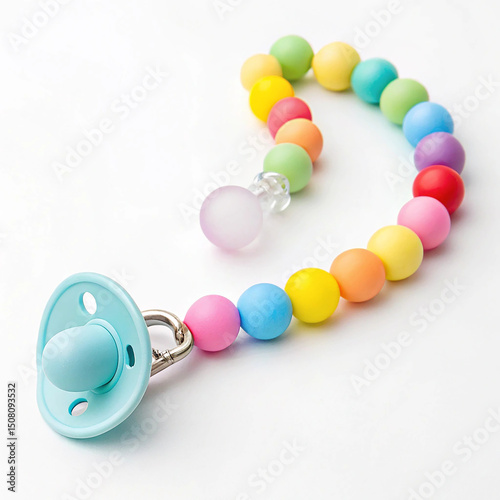 Pacifier clip with silicone beads