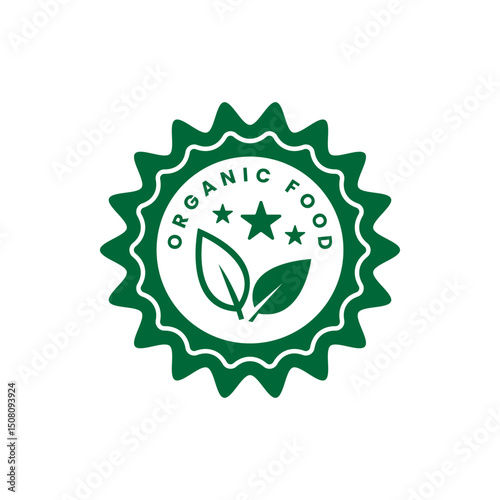 Vector design of a vintage organic food label stamp