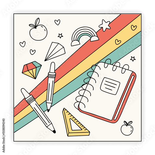 School and Education Doodle Set 