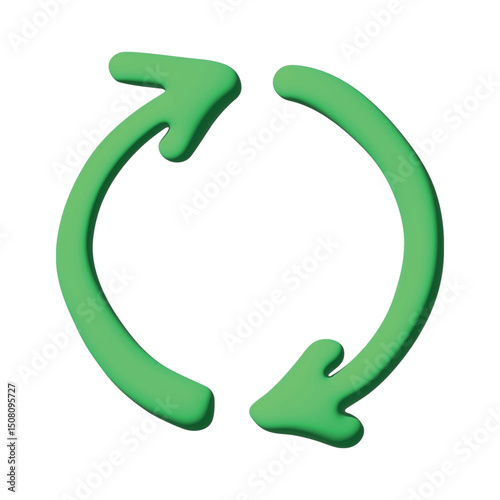 3d recycle arrow icon Recycling resources symbol Reuse of materials, zero waste, green environment, saving the planet