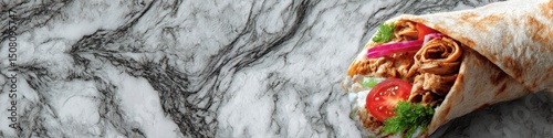 Delicious Wrap on Marble Background