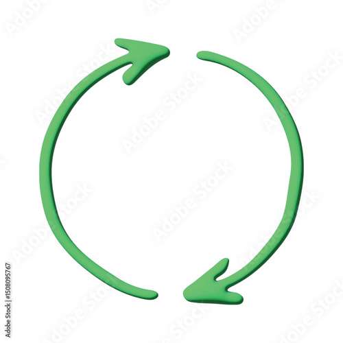 3d recycle arrow icon Recycling resources symbol Reuse of materials, zero waste, green environment, saving the planet