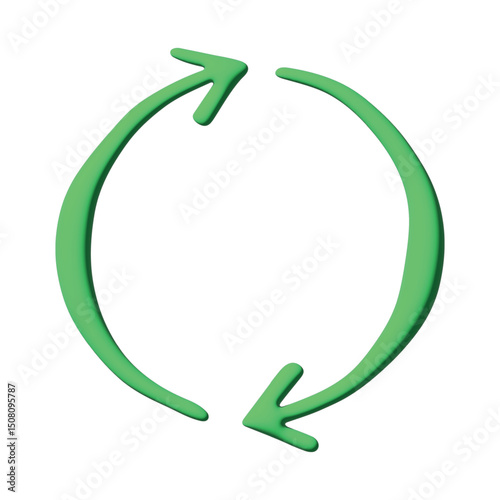 3d recycle arrow icon Recycling resources symbol Reuse of materials, zero waste, green environment, saving the planet