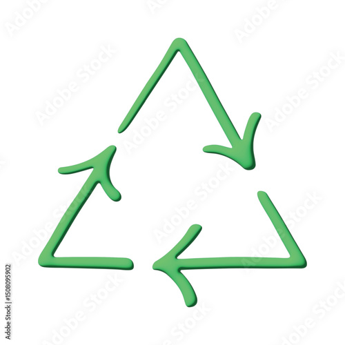 3d recycle arrow icon Recycling resources symbol Reuse of materials, zero waste, green environment, saving the planet