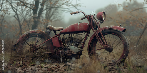 Wallpaper Mural Weathered Red Motorcycle in Foggy Landscape with Fall Colors

 Torontodigital.ca