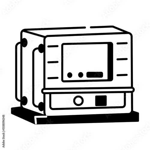 A sketchy style icon of industrial pc
