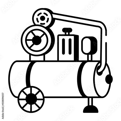 A sketchy style icon of air compressor

