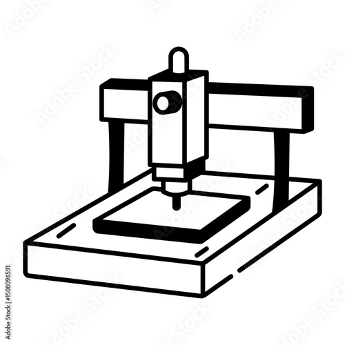 A sketchy style icon of cnc router
