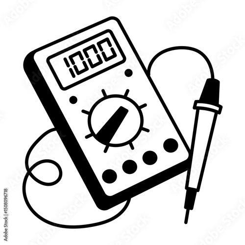 A sketchy style icon of multimeter
