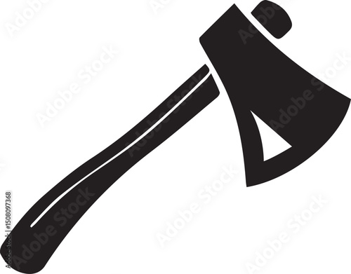Black axe silhouette isolated on white background. Axe icon vector illustration