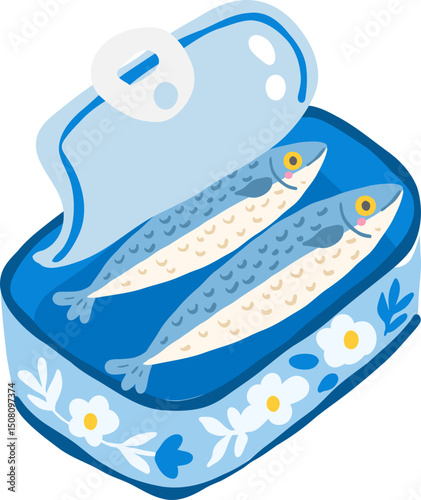 Illustration of Canned Sardines Seafood