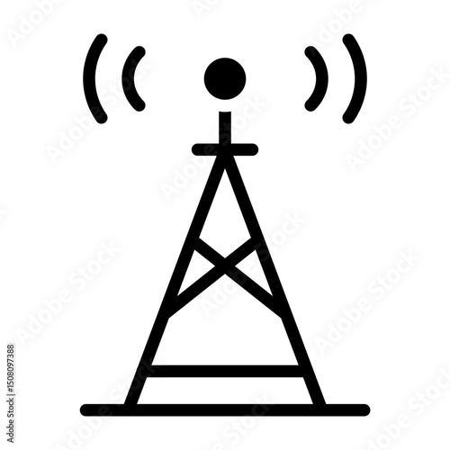 Network Coverage Vector Glyph Icon Design