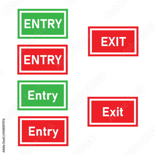Entry and Exit Sign vector illustration.