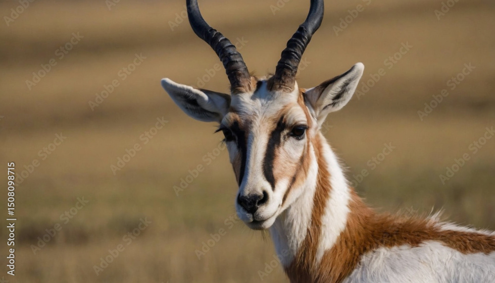 closeup of a pronghorn antelope closeup of a pronghorn antelope