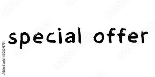 Special offer lettering Handwritten word Modern brush calligraphy Template for marketing ad, print, web, banner, poster, flyer Ink illustration