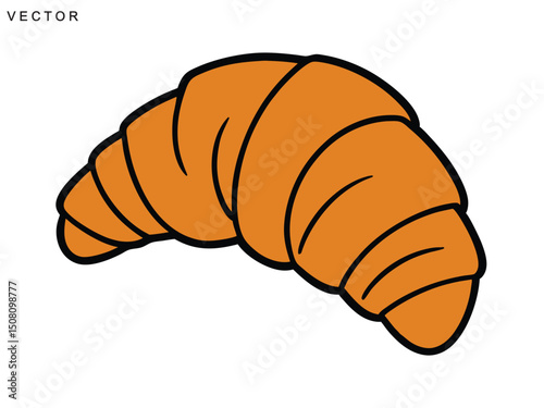 Croissants vector icon, French breakfast symbol, Croissants outline on a white background
