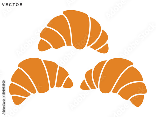 Croissants vector icon, French breakfast symbol, Croissants outline on a white background