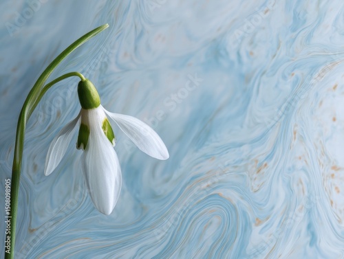 Delicate Snowdrop Flower Close-Up