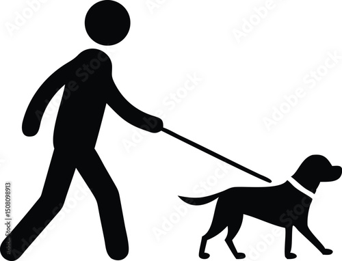 Young visually impaired person walking confidently vector illustration