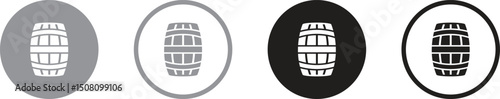 Barrel icon on white round vector button
