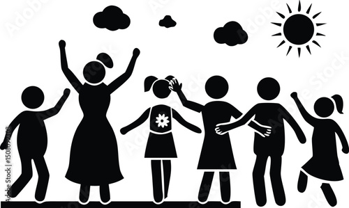 Happy family gathering illustration lively celebration bonds togetherness