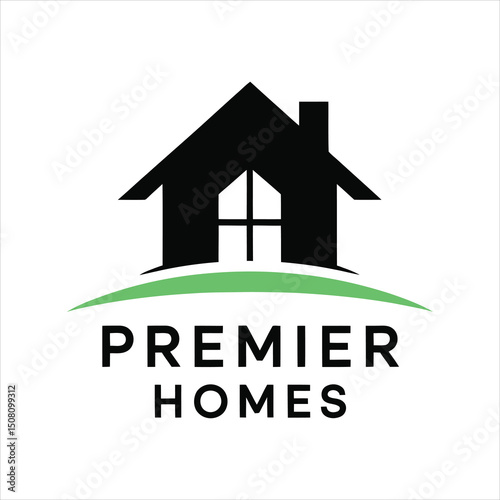 Premier Homes Real Estate Logo Design Icon – Modern House Symbol