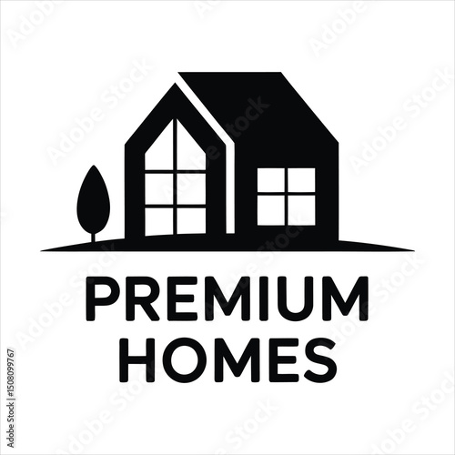 Premier Homes Real Estate Logo Design Icon – Modern House Symbol
