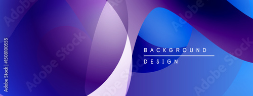 Abstract fluid shapes, vibrant purple, blue gradients. Modern design element for backgrounds, presentations. Smooth transitions create depth.