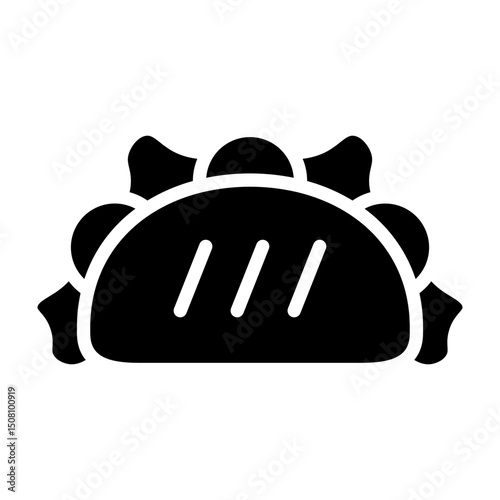 Tacos and Salsa Vector Glyph Icon Design