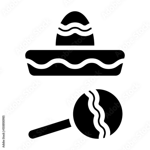 Cinco de Mayo Celebration Vector Glyph Icon Design
