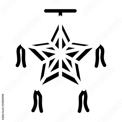 Mexican Pinata with Stars Vector Glyph Icon Design