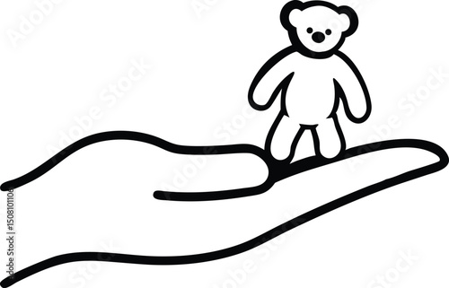 Miniature inner child illustration delicate vector design of a small child figure