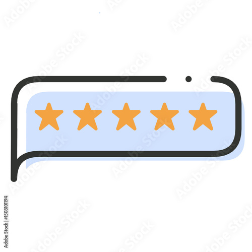 5 star raring icon in speech bubble