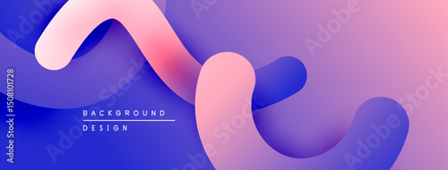 Abstract fluid shapes, vibrant gradients. Pink, purple, blue hues create modern background design. Smooth curves, dynamic composition.