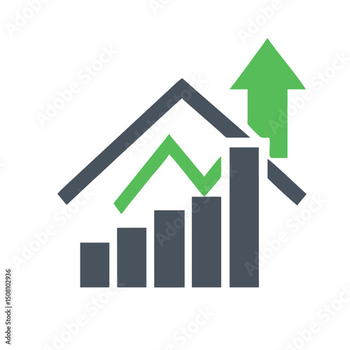 Real Estate Growth A Modern Logo/Icon Design Representing Property Value Increase and Investment Success