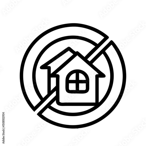 No Home Logo/Icon Design Concept for Housing Crisis Awareness Campaign