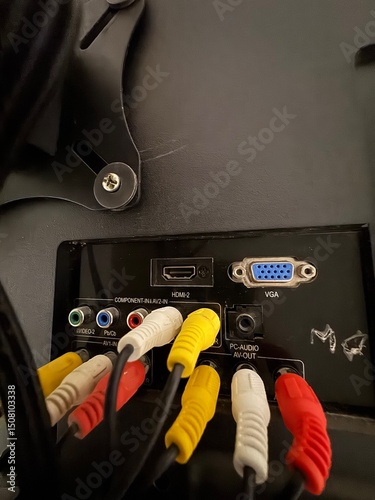 Audio and video connectors in different colors