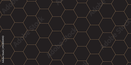 Abstract black hexagonal geometric hexagon polygonal pattern background. seamless black web cell and triangle abstract honeycomb background. backdrop wallpaper.	